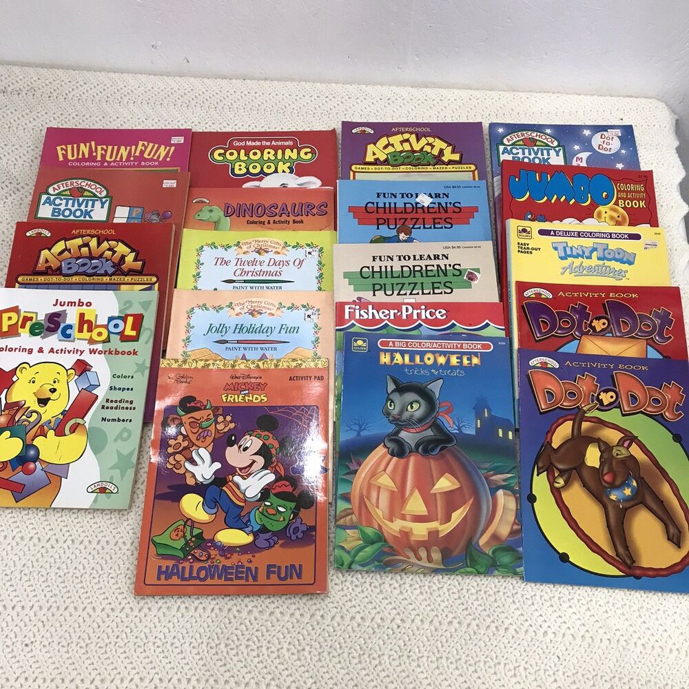 Late 1980’s/90’s Vintage Coloring And Activity Books Lot of 19